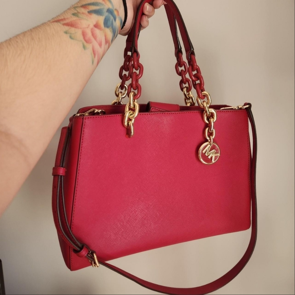 Michael Kors leather fuscia pink cross body / shoulder bag